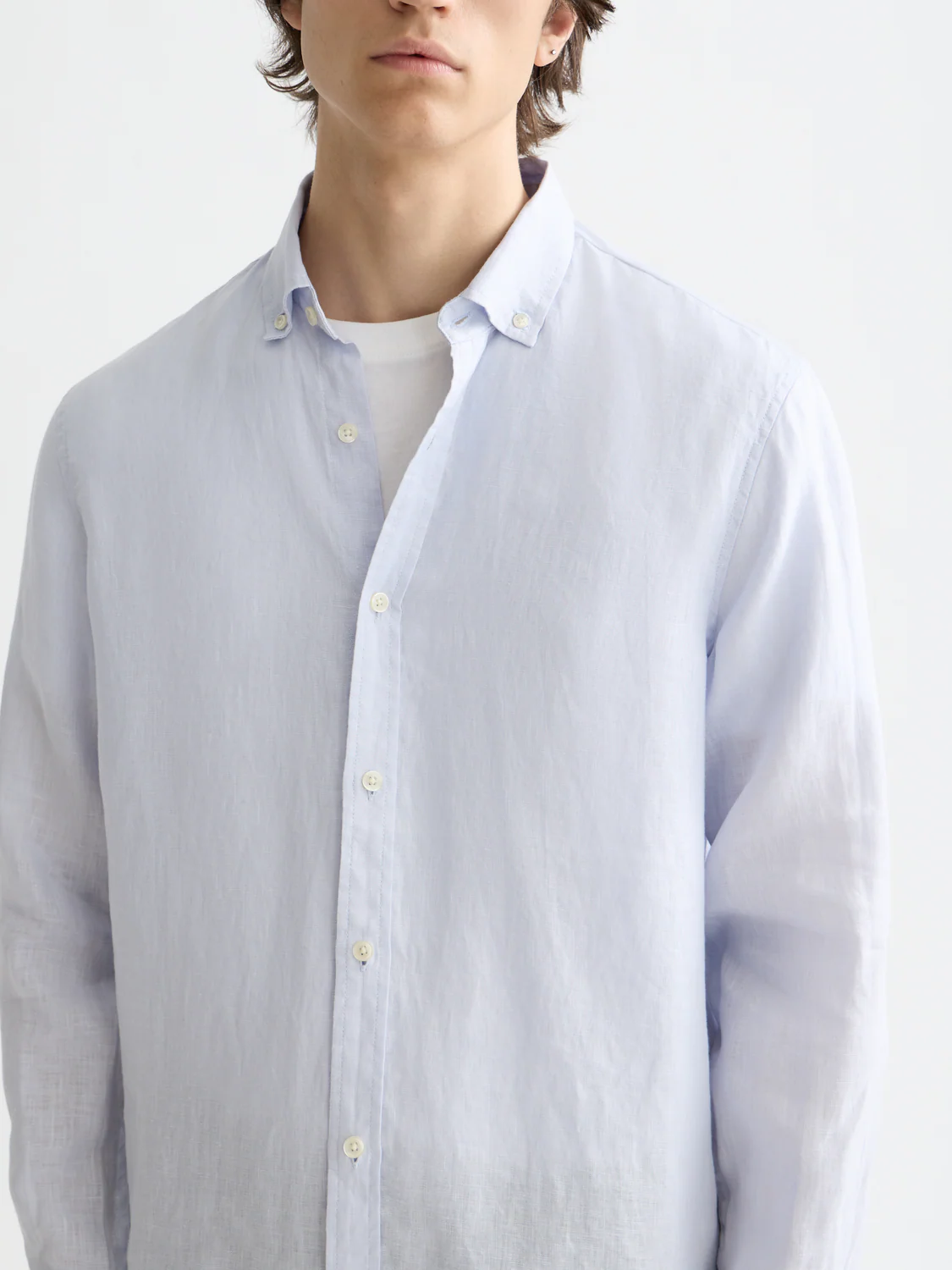 Essentials — Linen Long Sleeve Button-Down Shirt - Image 4