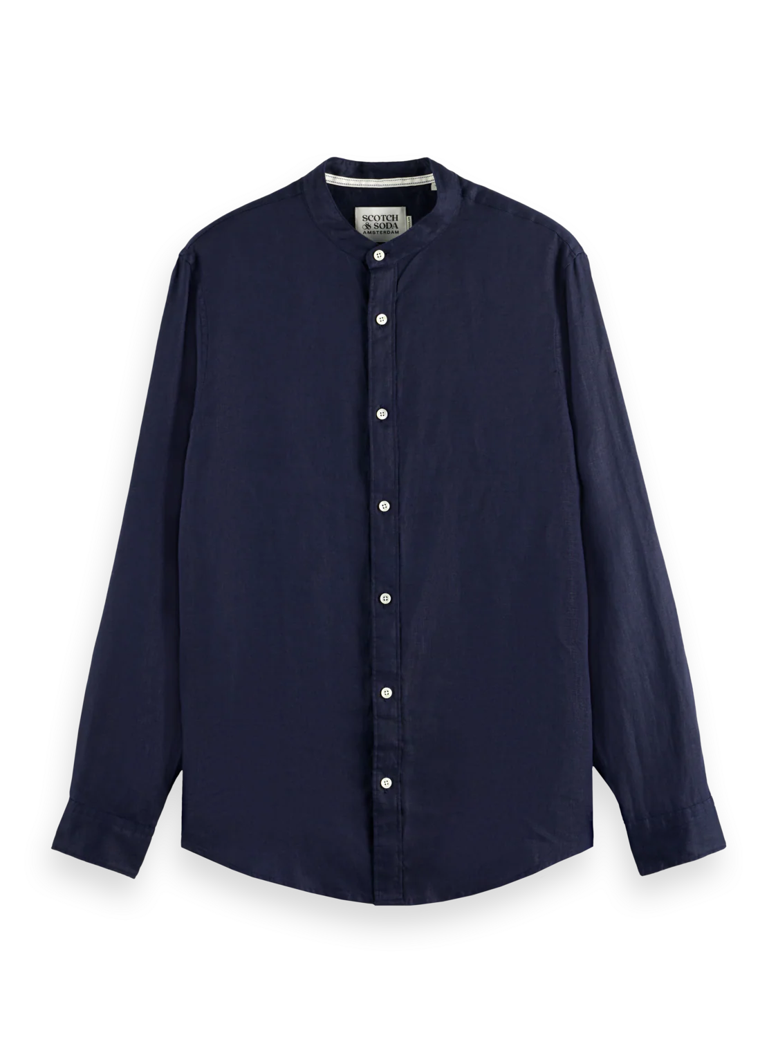 Essentials — Linen Stand Up Collar Shirt - Image 3