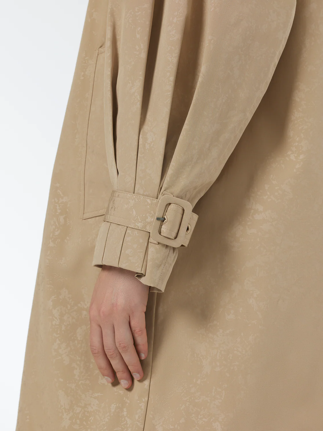 Floral Embossed Cotton Blend Car Coat - Image 5