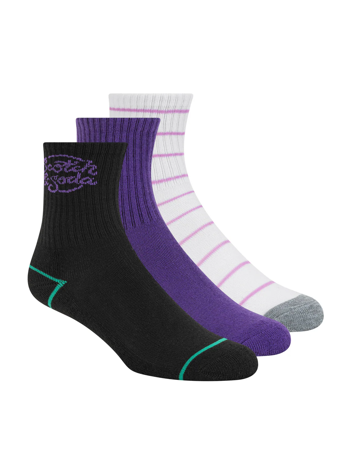 Girls' 3-Pack 1/2 Terry Crew Sock - Image 3