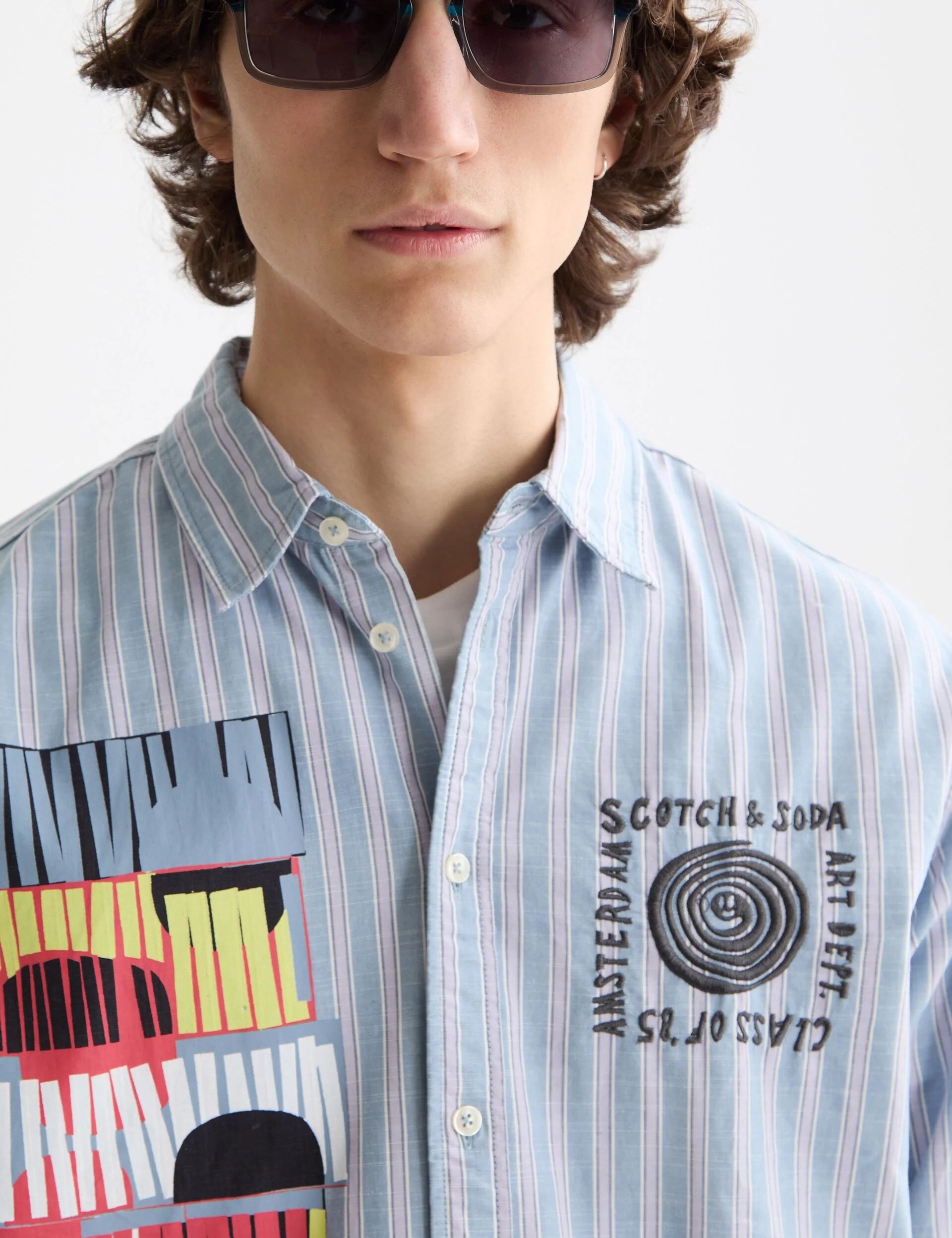 Graphic Patchwork Striped Oxford - Image 4