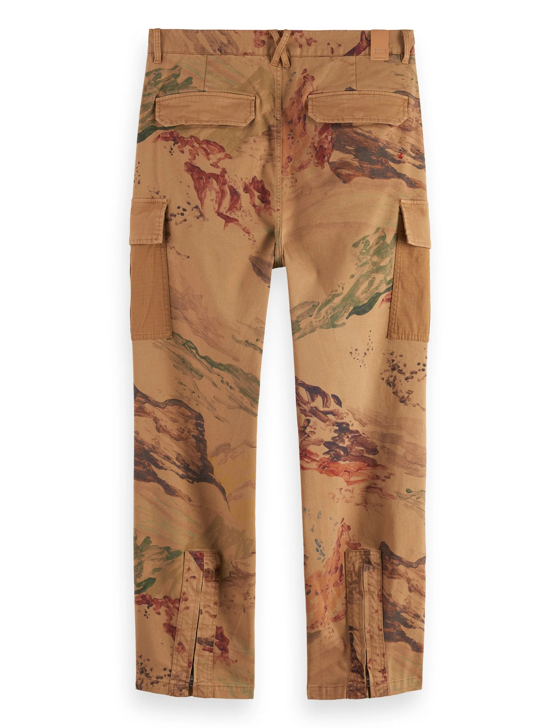 Harper-Printed garment-dyed cotton blend loose tapered cargo - Image 6