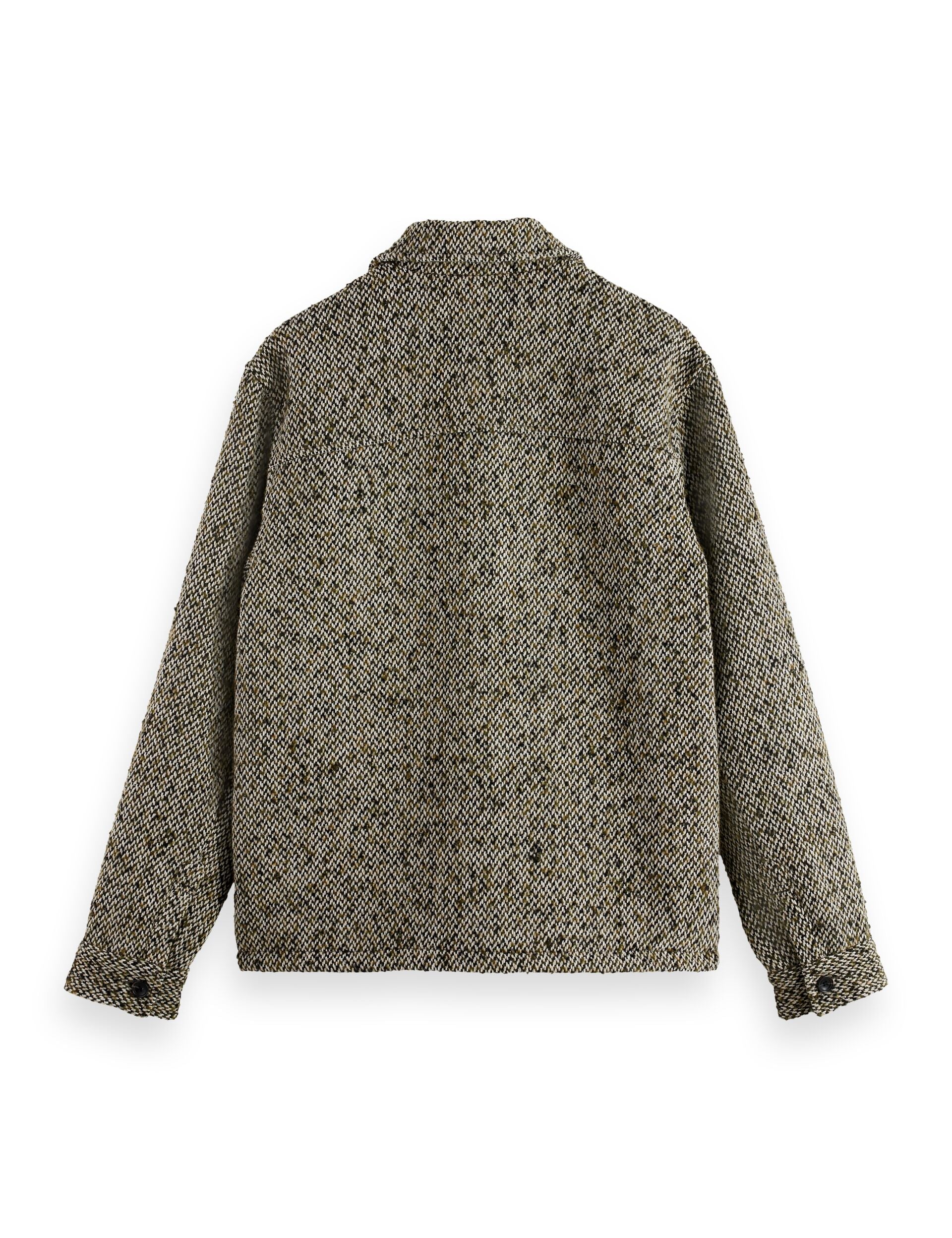Multicoloured tweed wool-blend overshirt - Image 6