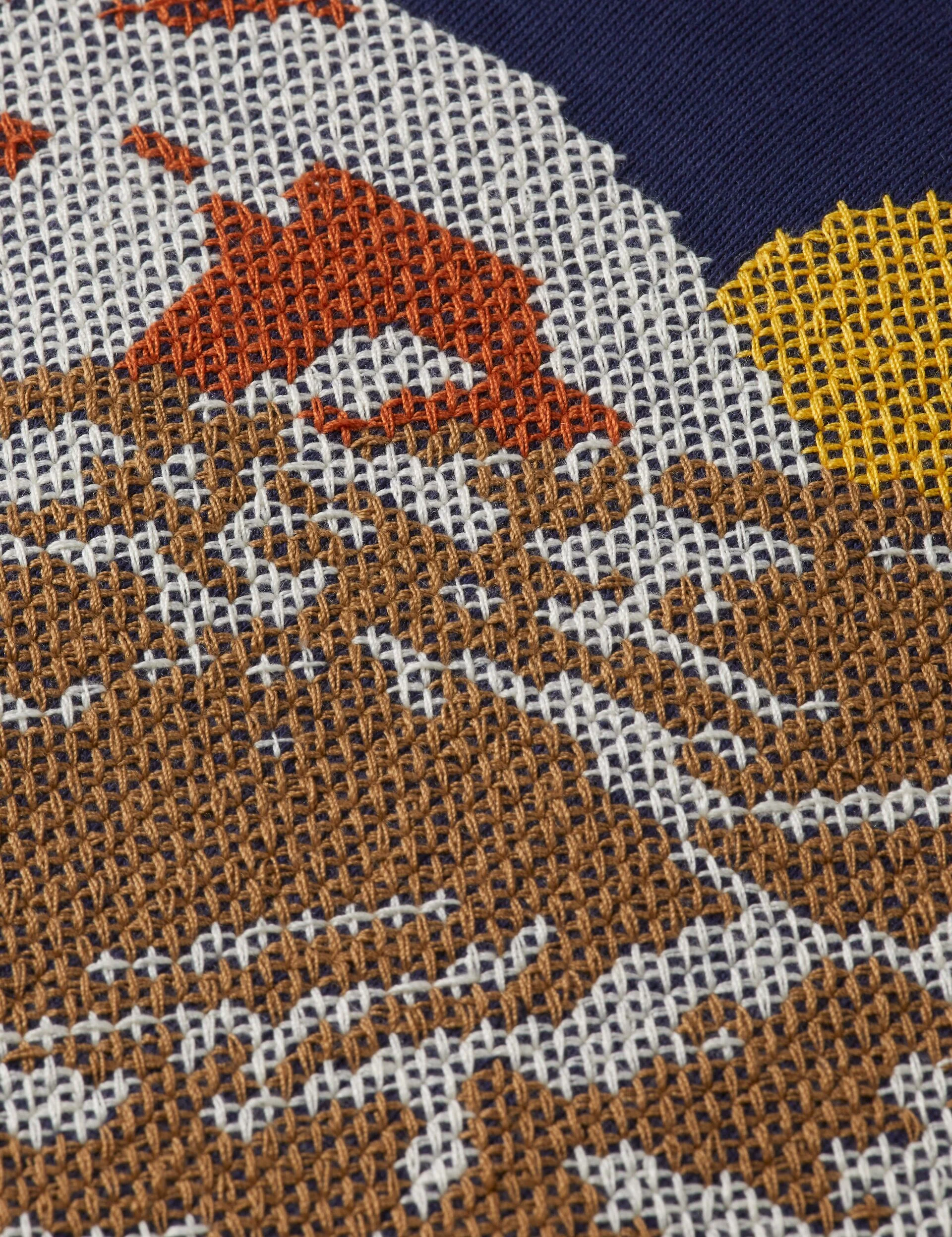 Relaxed Fit Cross-stitch Artwork T-shirt - Image 7