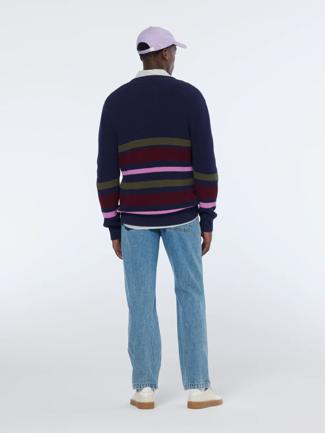 Regular Fit Stripe V-Neck Pullover - Image 4