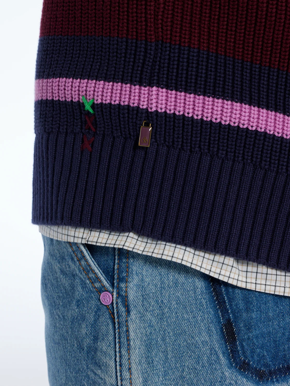 Regular Fit Stripe V-Neck Pullover - Image 5