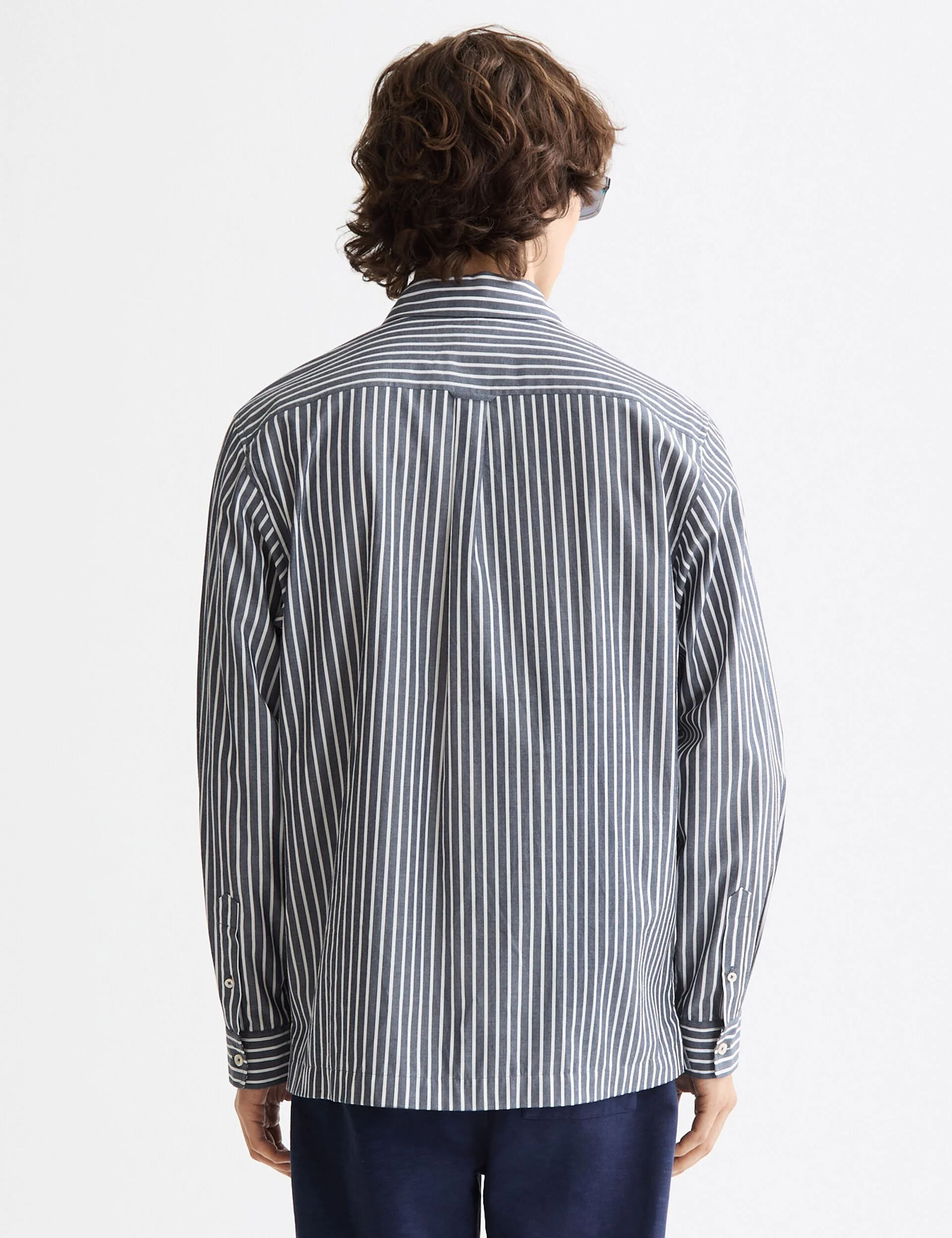 Striped Relaxed-Fit Poplin Shirt - Image 3