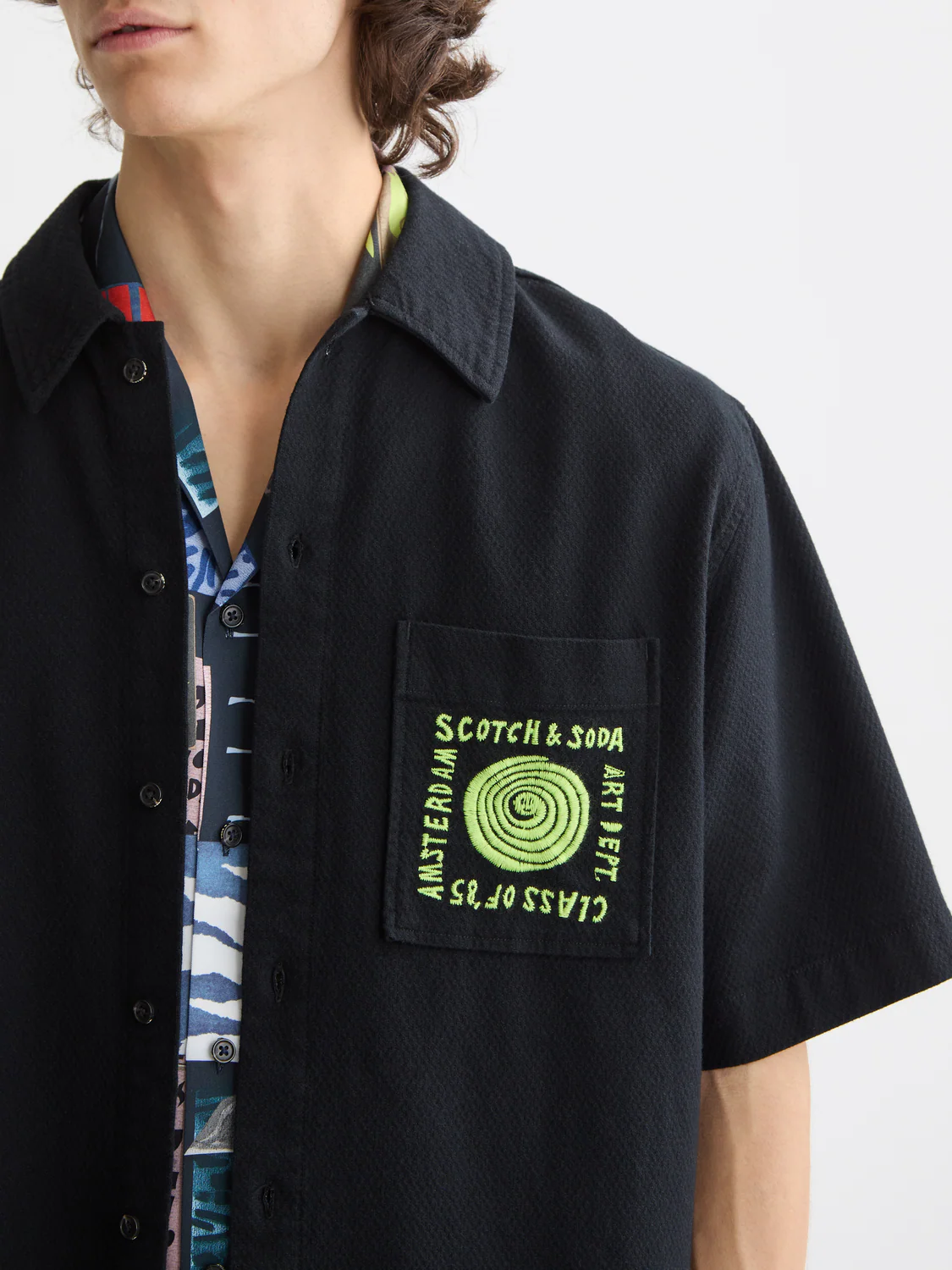 Structured Cotton Short-Sleeved Shirt - Image 4