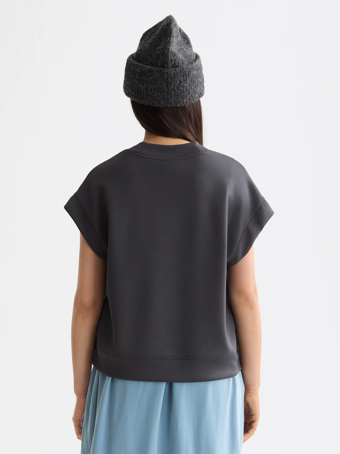 V-Neck Sleeveless Modal Sweatshirt - Image 3