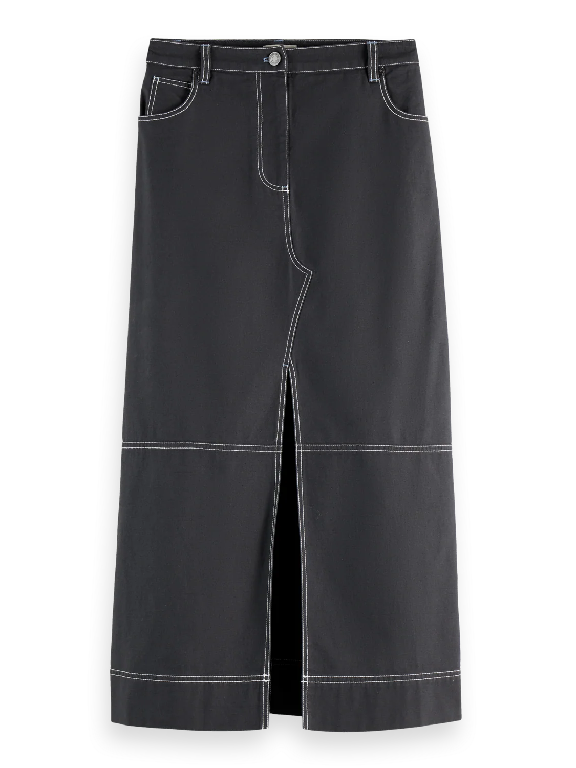 Workwear Midi Skirt With Front Slit - Image 6